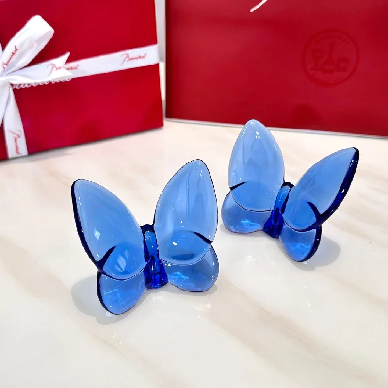 Baccarat PAPILLON Lucky Butterfly Crystal Decor Piece - Symbol of Grace and Elegance (2-piece blue) Baccarat PAPILLON Lucky Butterfly Crystal Decor Piece - Symbol of Grace and Elegance (2-piece blue)
