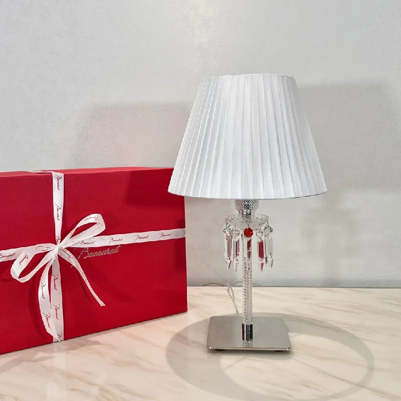 Baccarat Torch Table Lamp - White Crystal and Metal Fusion