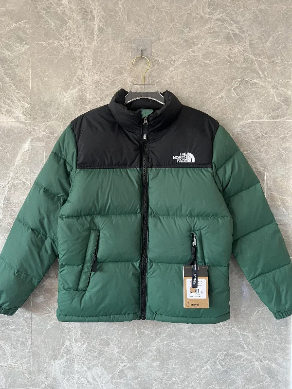 The North Face men's green down jacket