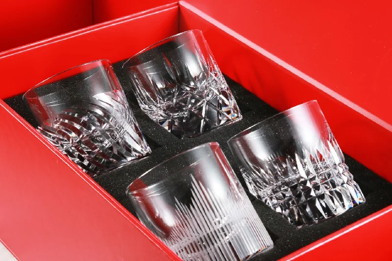 Handcrafted Crystal Whiskey Glass Set (4-Piece) - Baccarat-Inspired with Intricate Cut Patterns Handcrafted Crystal Whiskey Glass Set (4-Piece) - Baccarat-Inspired with Intricate Cut Patterns