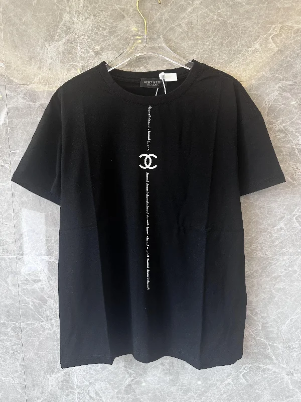 Chanel black classic logo print t-shirt