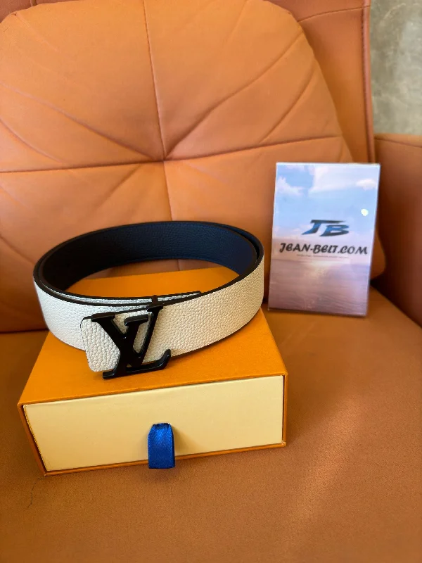 Louis Vuitton reversible leather belt with black LV buckle