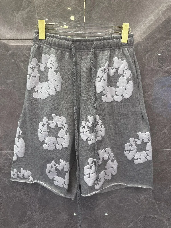 Four Cactus grey shorts with white floral print