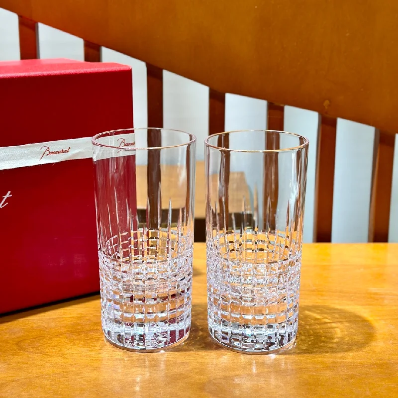 Baccarat Nancy Crystal Highball Glass Set (2-Piece) - Elegant Cut Design