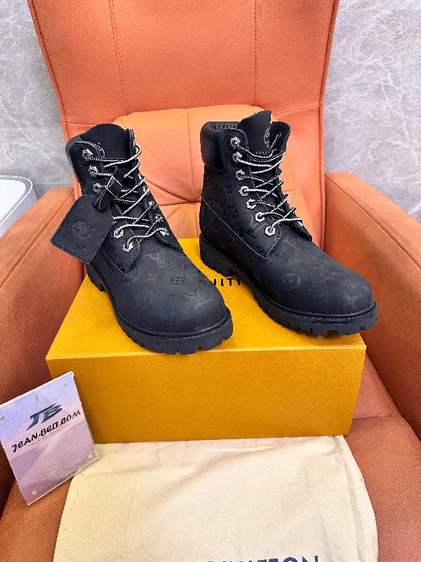 Louis Vuitton x Timberland monogram embossed nubuck boots