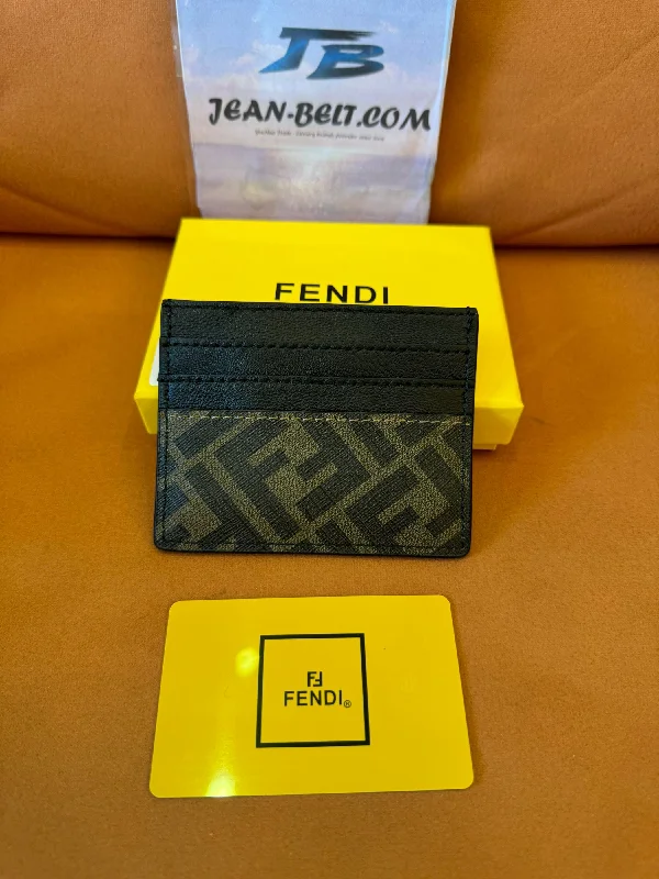 Fendi FF monogram leather cardholder