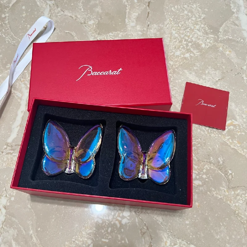 Baccarat PAPILLON Lucky Butterfly Crystal Decor Piece - Symbol of Grace and Elegance (2-piece colorfull crystal) Baccarat PAPILLON Lucky Butterfly Crystal Decor Piece - Symbol of Grace and Elegance (2-piece colorfull crystal)