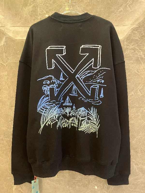 Off-White™ St. Barts landscape print sweatshirt in black