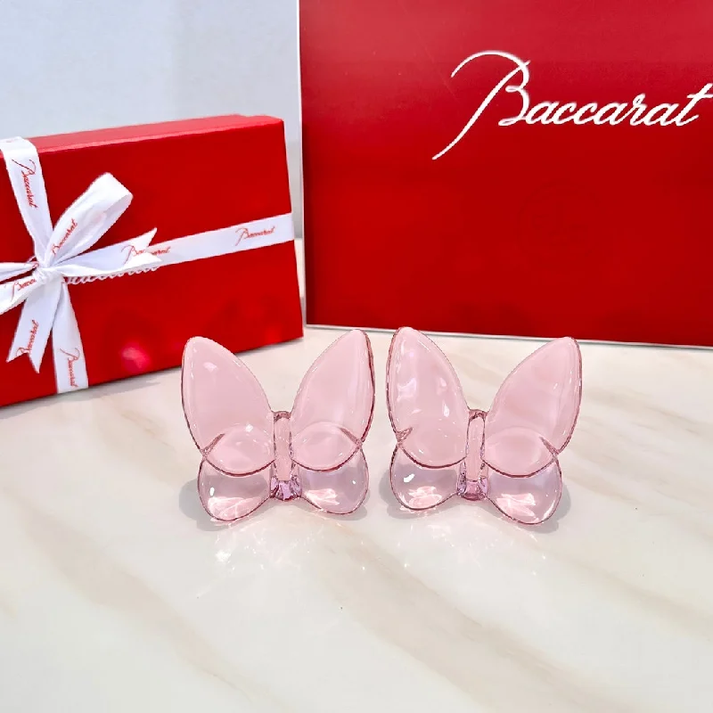 Baccarat PAPILLON Lucky Butterfly Crystal Decor Piece - Symbol of Grace and Elegance (2-piece pink) Baccarat PAPILLON Lucky Butterfly Crystal Decor Piece - Symbol of Grace and Elegance (2-piece pink)