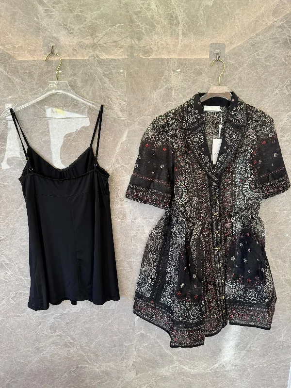 Zimmermann paisley print sheer dress with black slip