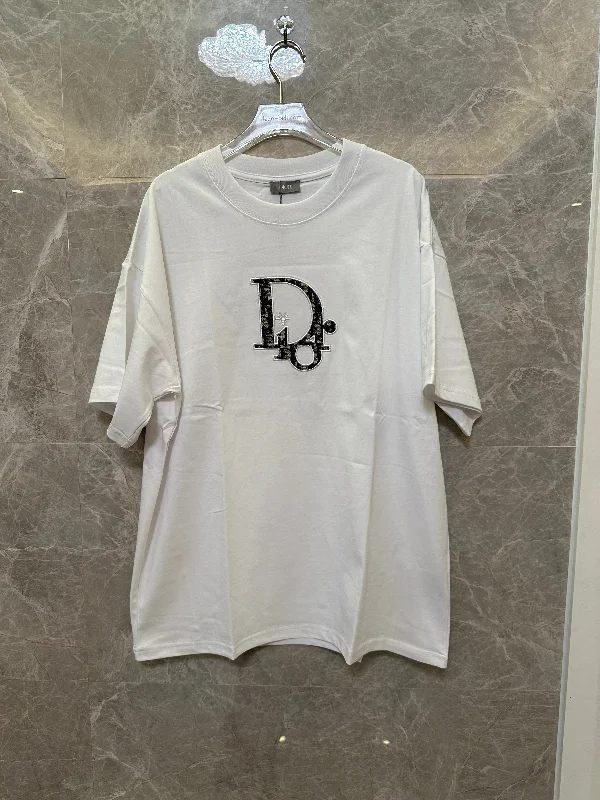 Dior white t-shirt with distressed logo patch