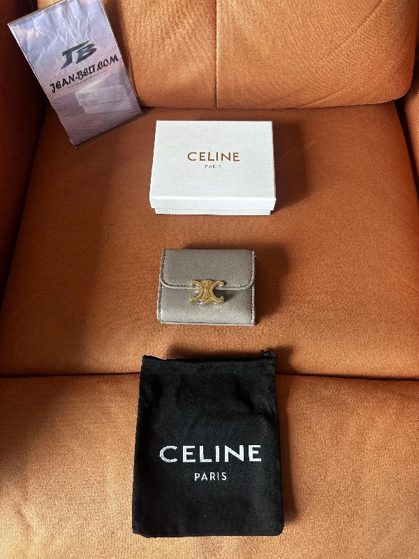 Celine Triomphe compact wallet – gray