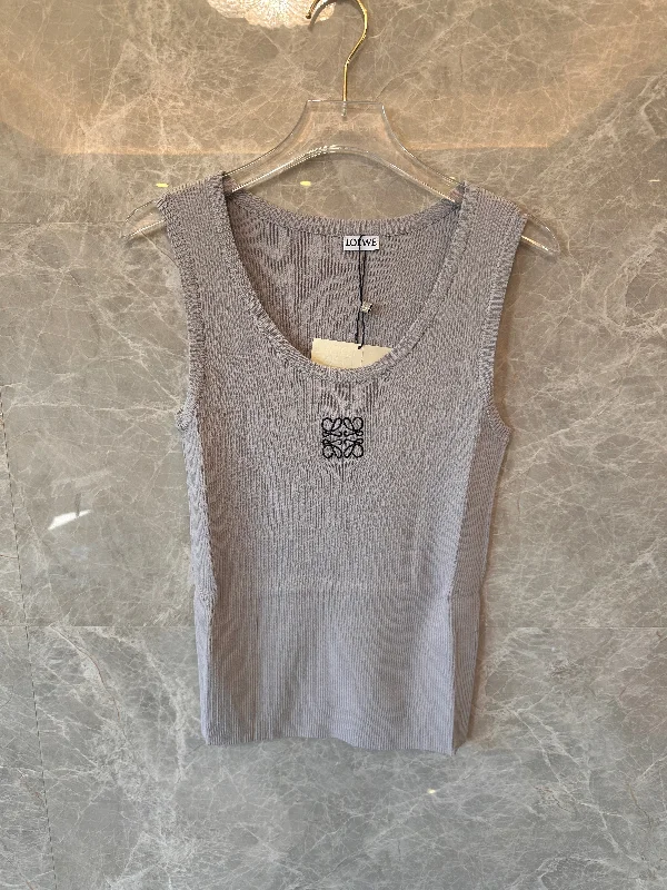 Loewe ribbed tank top with Anagram embroidery