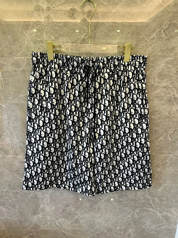 Dior monogram pattern drawstring shorts