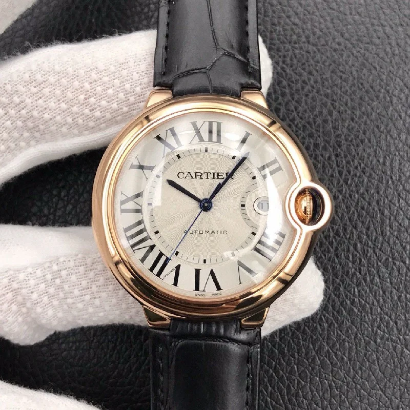 Rose gold with leather strap