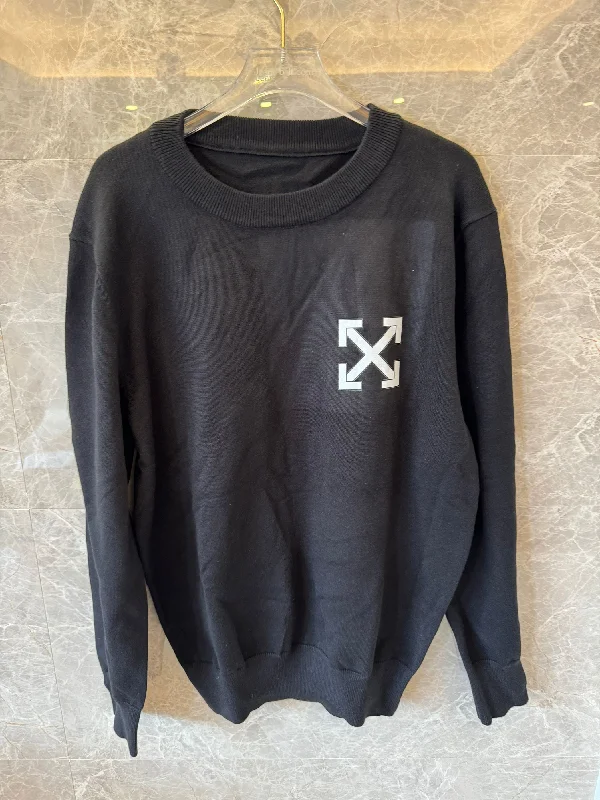 Off-White black crewneck sweater with arrows logo