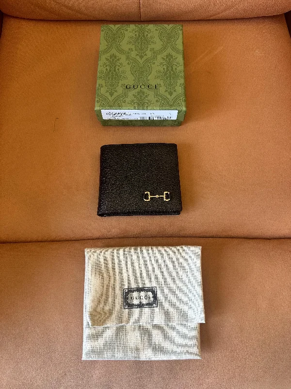 Gucci horsebit leather bifold wallet – black