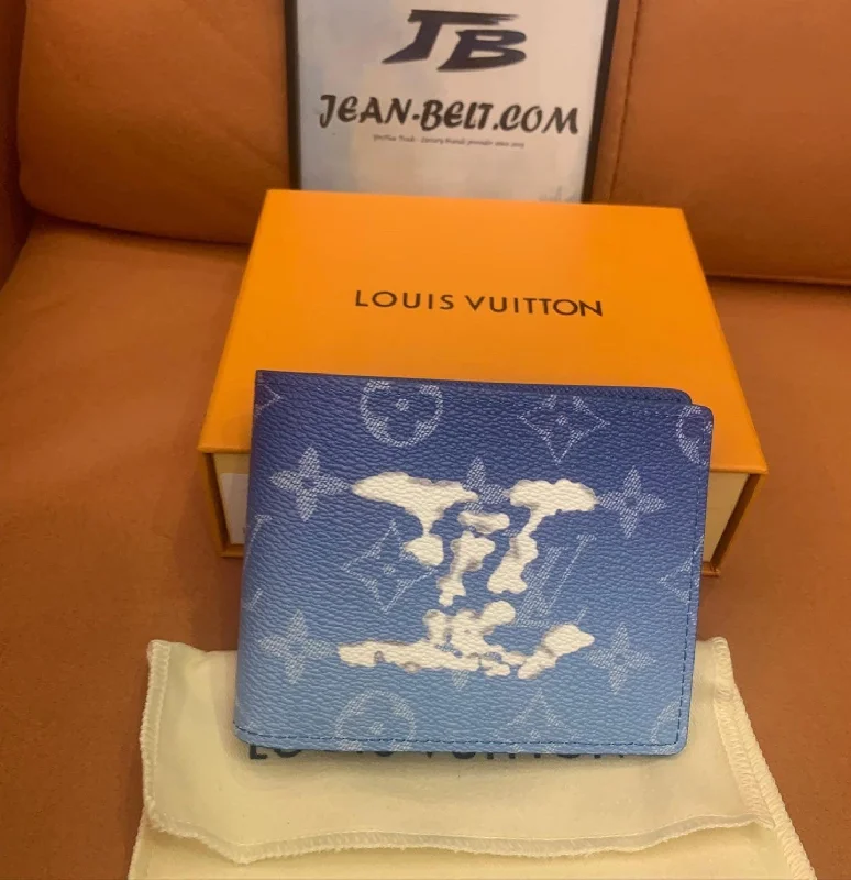 Louis Vuitton Clouds monogram blue leather wallet