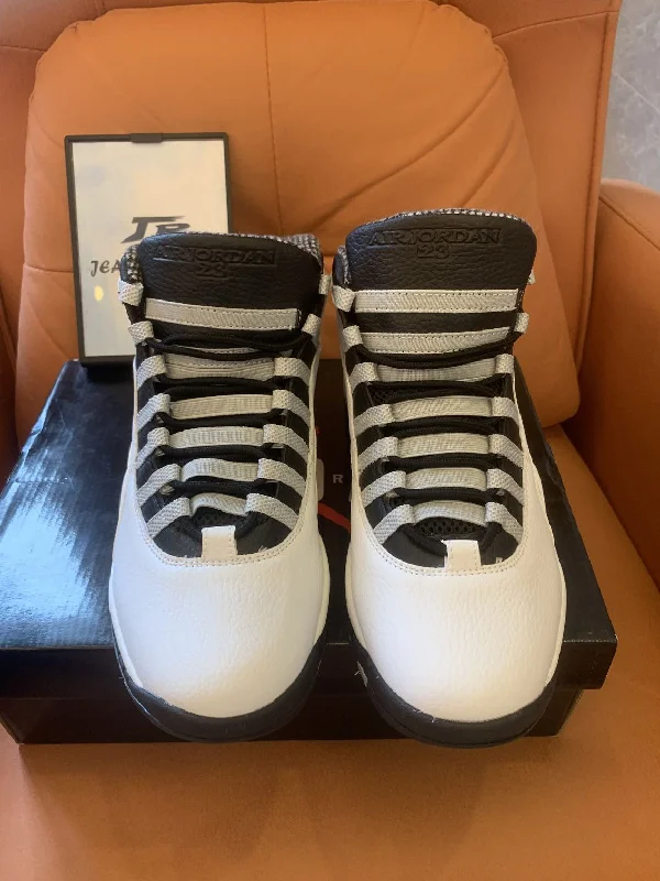 Air Jordan Retro 10 series - classic white & black basketball sneakers