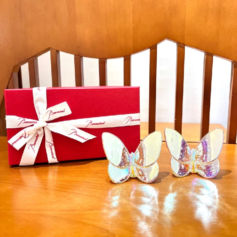 Baccarat PAPILLON Lucky Butterfly Crystal Decor Piece - Symbol of Grace and Elegance (2-piece iridescent) Baccarat PAPILLON Lucky Butterfly Crystal Decor Piece - Symbol of Grace and Elegance (2-piece iridescent)