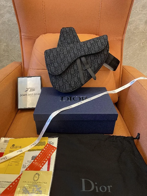 Dior saddle bag in black  oblique jacquard