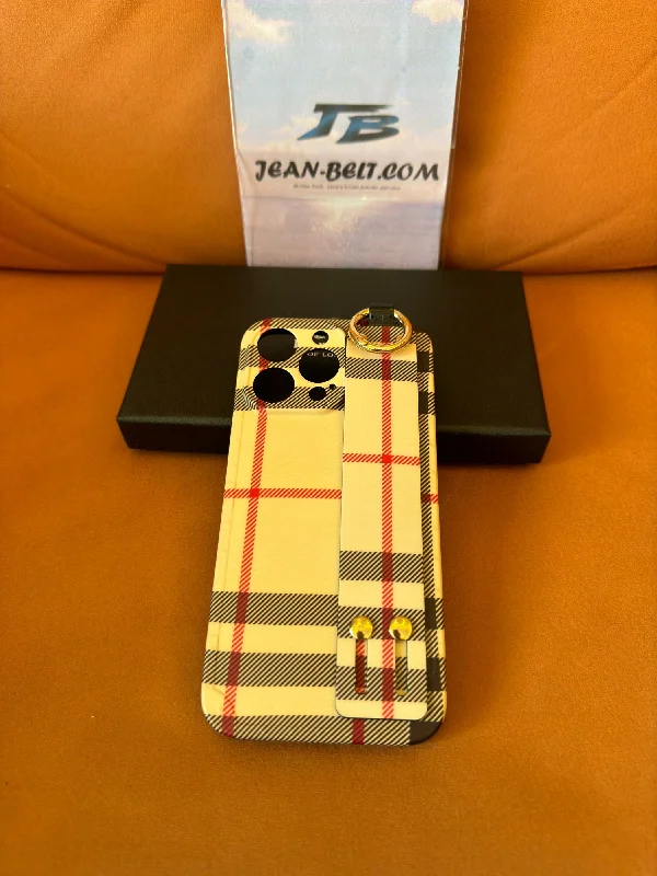Burberry classic checkered leather iphone case