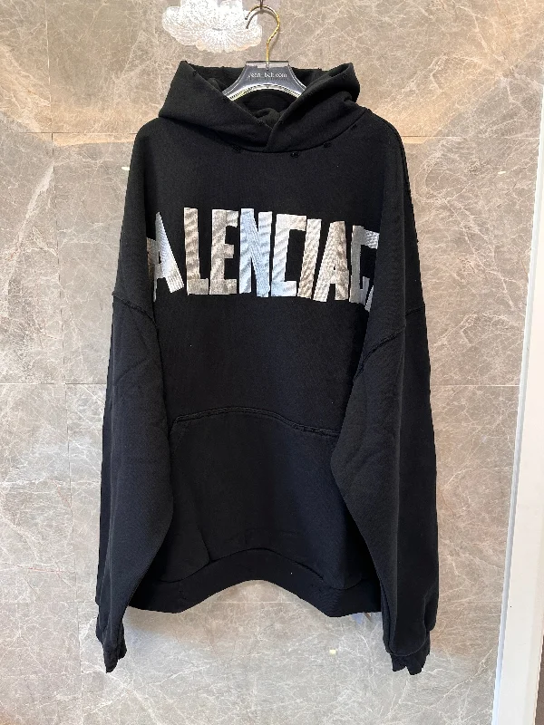 Balenciaga metallic logo oversized hoodie