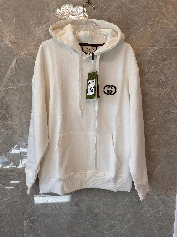 Gucci white hoodie with double G logo