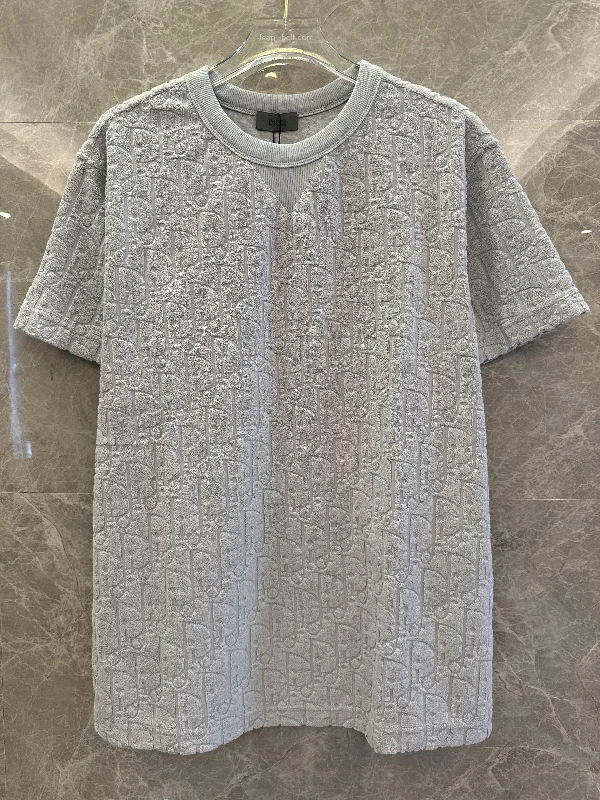 Dior monogram embossed terry t-shirt in light grey