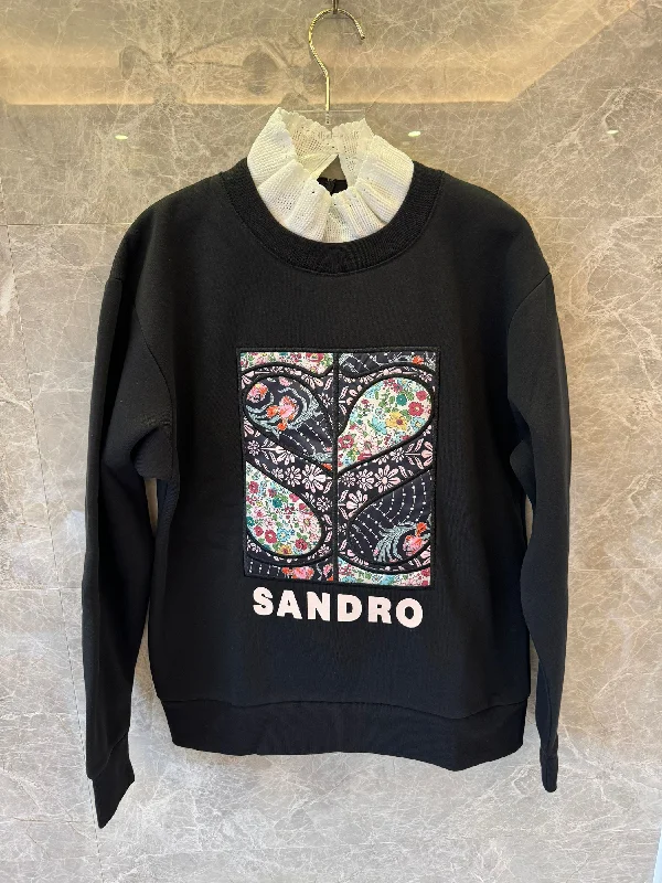 Sandro black/navy printed sweatshirt
