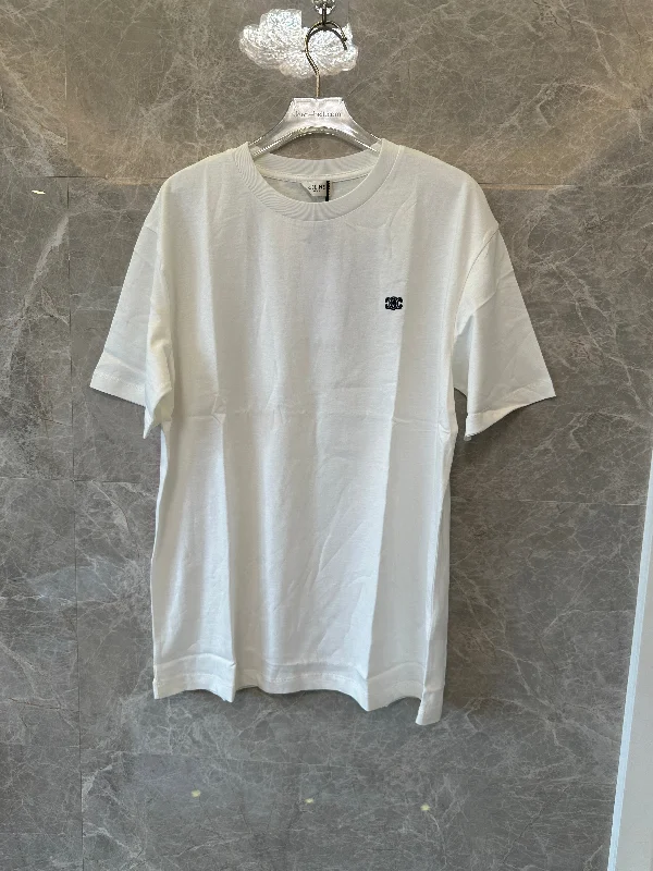 Celine triomphe logo white cotton t-shirt