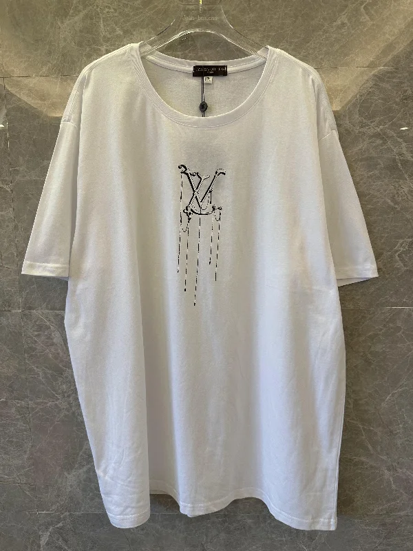Louis Vuitton white t-shirt with minimalist black LV design