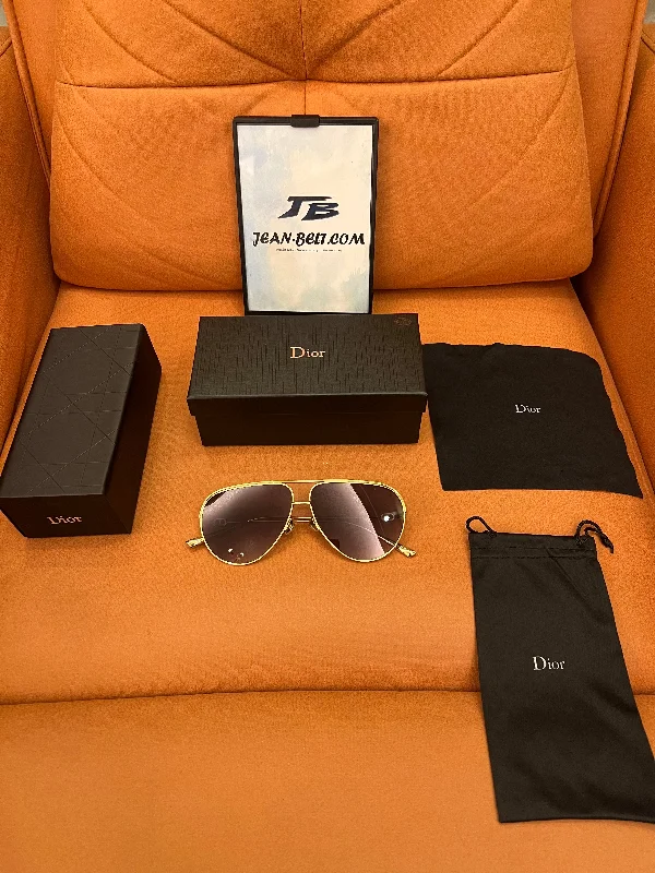 Dior pilot-style gold aviator sunglasses