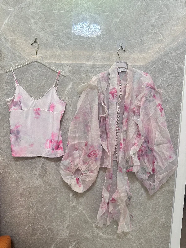 Zimmermann silk-linen two-piece set in watercolor bloom