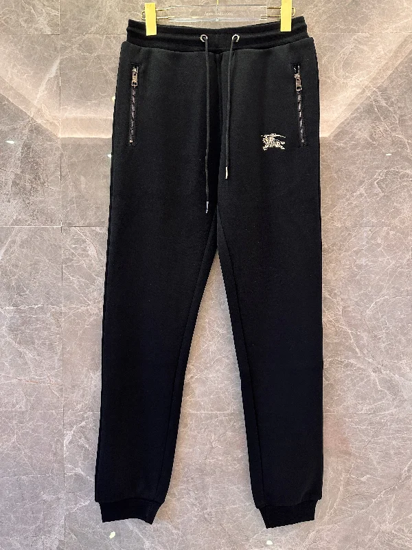 Burberry men's black sweatpants with logo embroidery