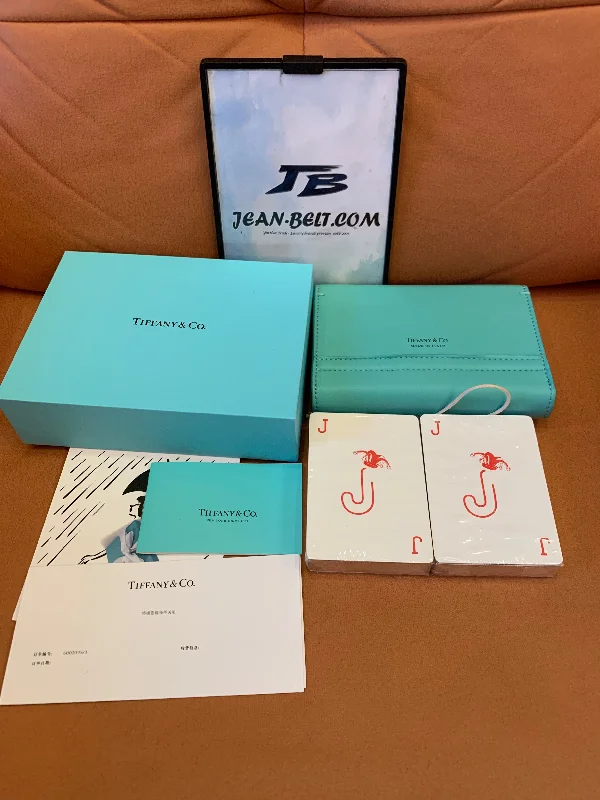 Tiffany & Co. luxury playing cards and leather travel case set