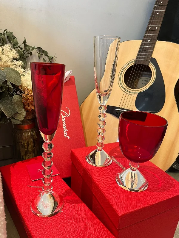 Baccarat VEGA Star Series Short-Stem Champagne Glass Red