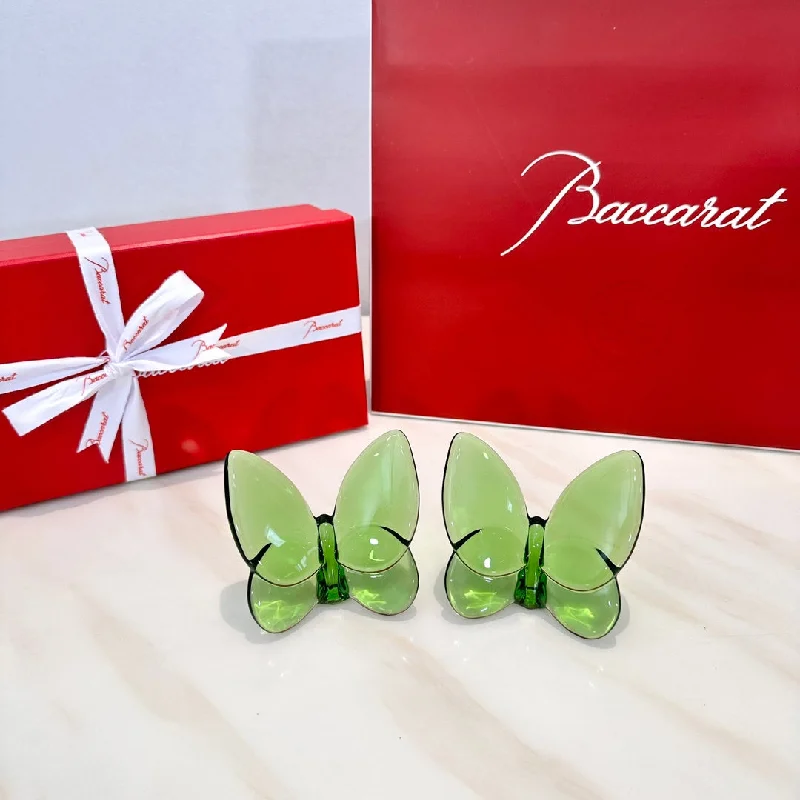 Baccarat PAPILLON Lucky Butterfly Crystal Decor Piece - Symbol of Grace and Elegance (2-piece green) Baccarat PAPILLON Lucky Butterfly Crystal Decor Piece - Symbol of Grace and Elegance (2-piece green)