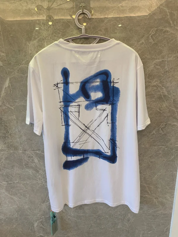 Off-White™ iconic blue brushstroke arrows white t-shirt