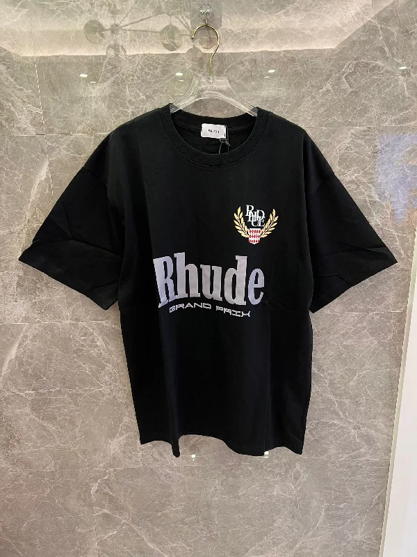 Rhude grand prix black graphic tee